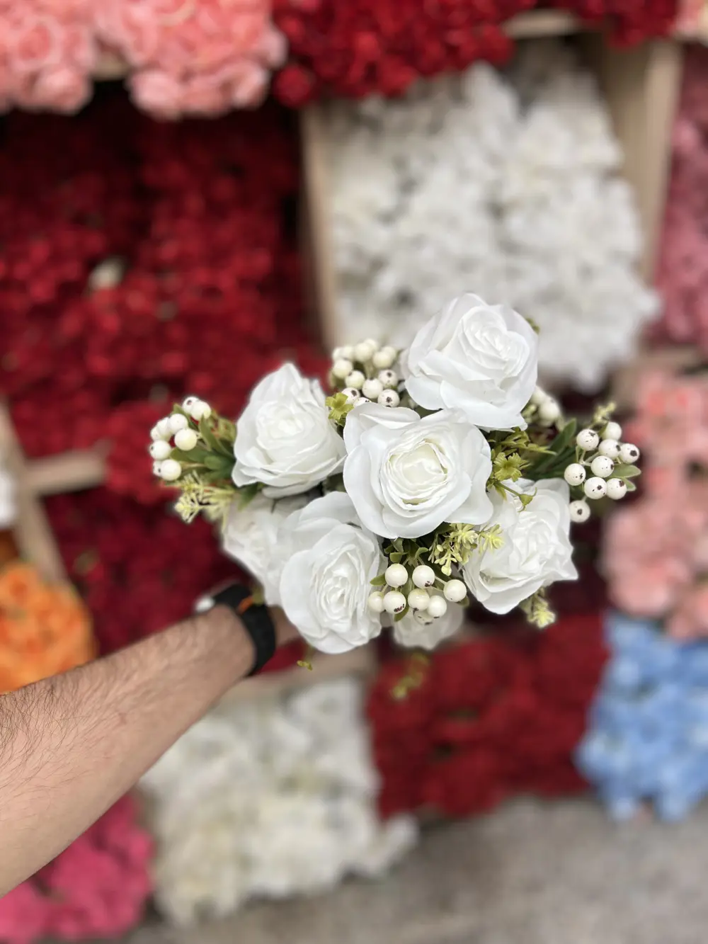 جوري ٧ وردة اكسسوار  /ابيض ناصع